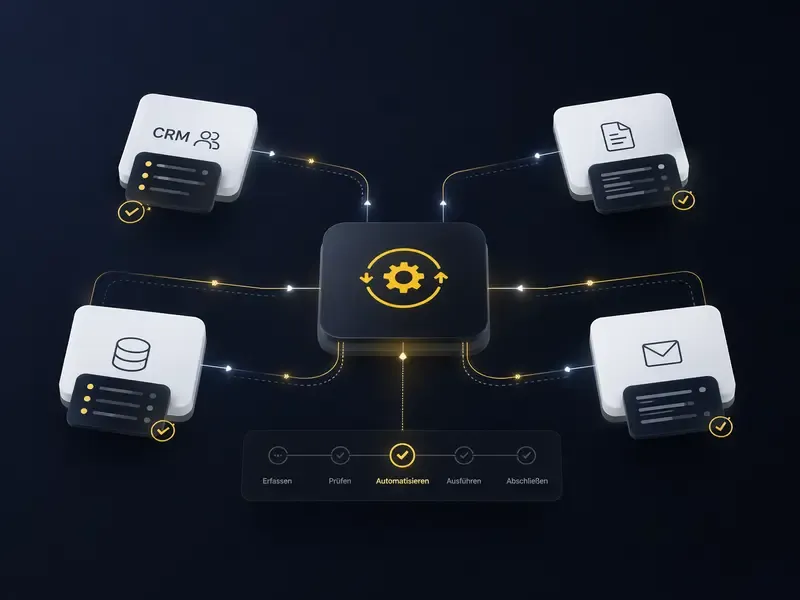 CRM, Dokumente und E-Mail verbunden durch einen Automatisierungs-Workflow