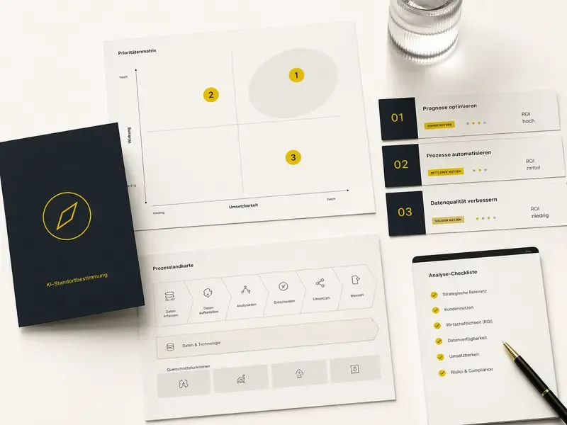KI-Standortbestimmung: Prioritätenmatrix und Prozesslandkarte